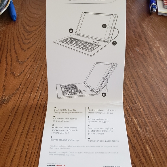 Hipstreet Venture Universal Wired Keyboard Case - For Android & Windows Tablets - Picture 9 of 9